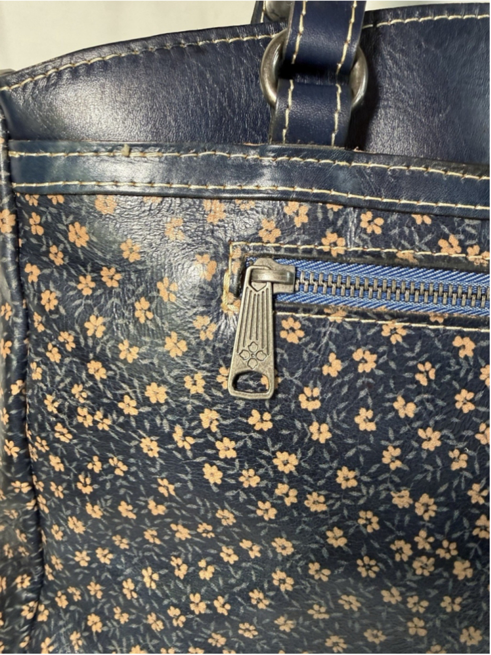 Patricia Nash POPPY Tote Shoulder Bag navy floral - Picture 5 of 16
